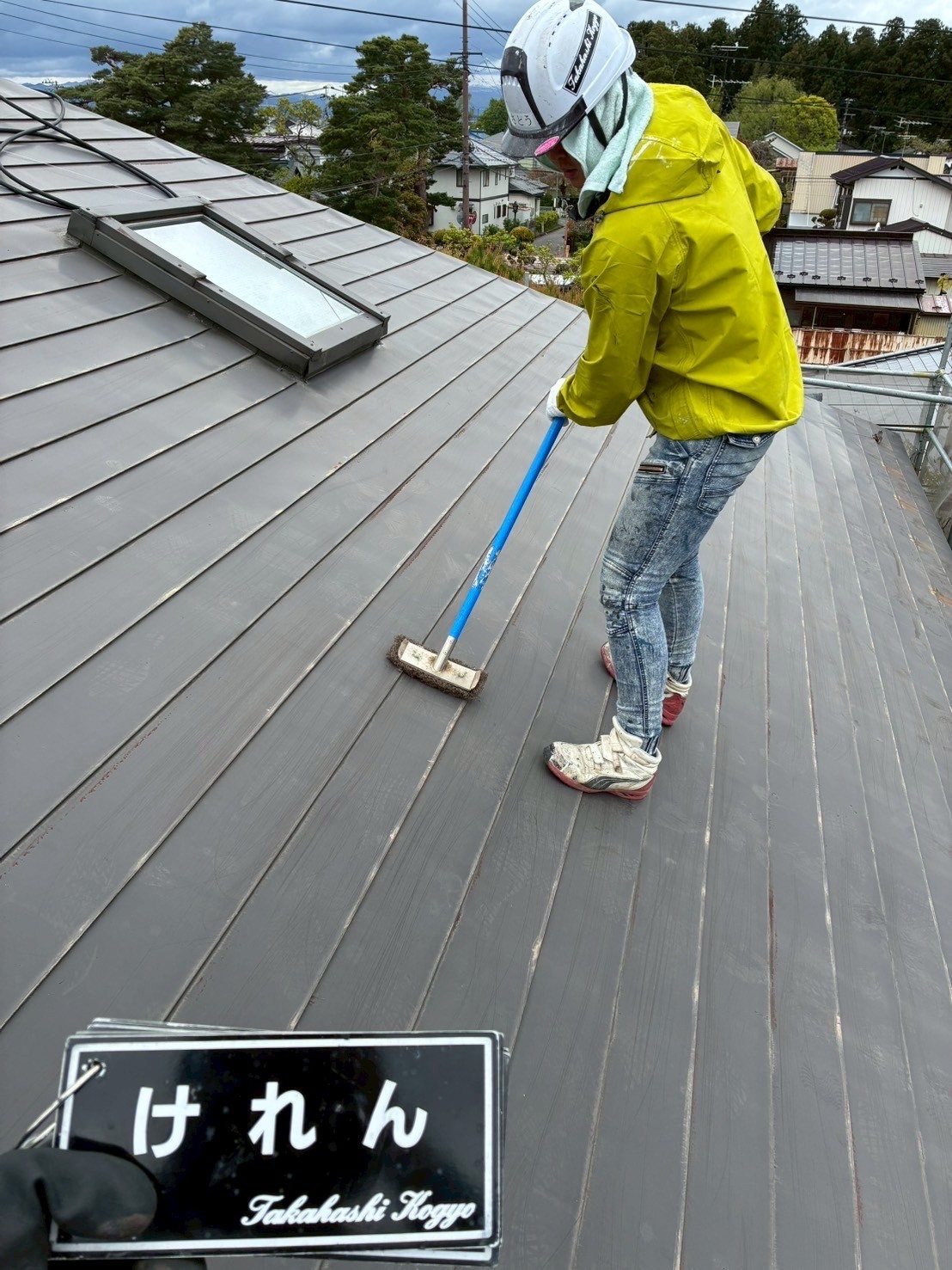 屋根ケレン作業