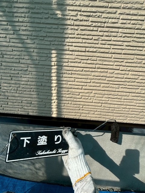 土台水切り下塗り作業(錆止)