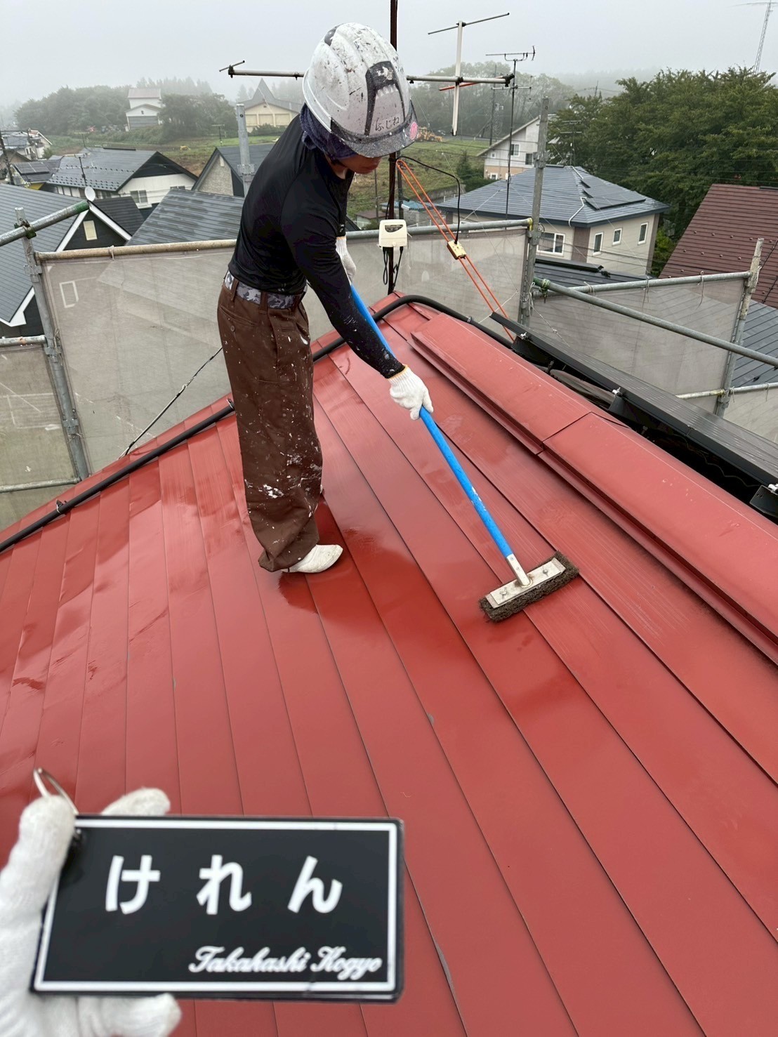 屋根ケレン作業