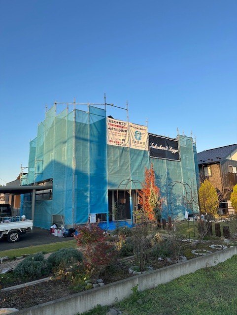 外部足場組立完了