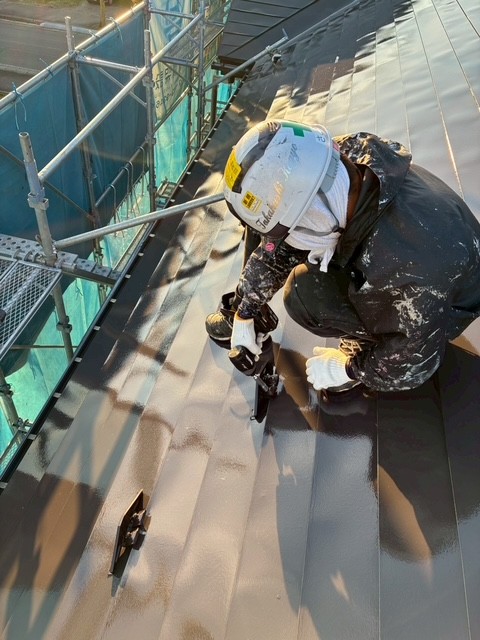 雪止め取り付け作業