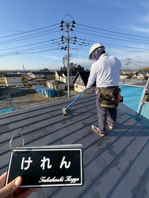 屋根ケレン作業