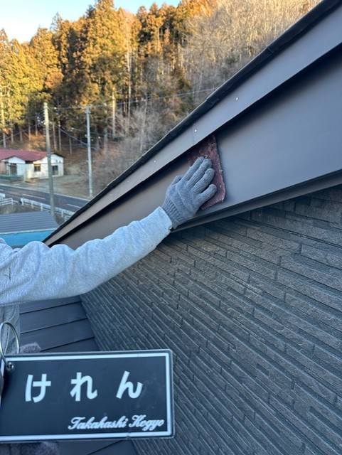 破風板ケレン作業