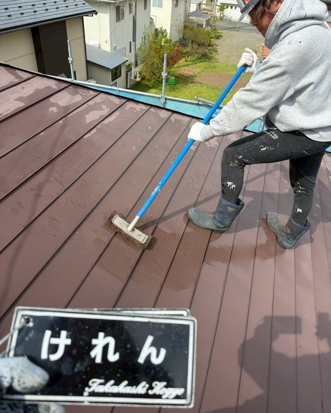 屋根ケレン作業