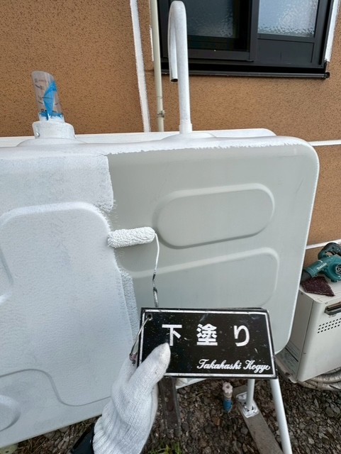 ホームタンク下塗り作業