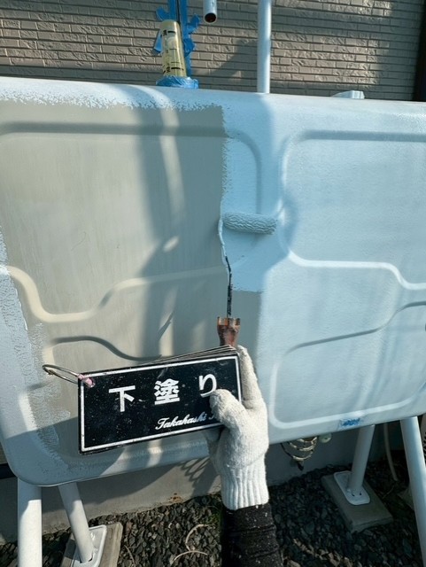 ホームタンク下塗り作業