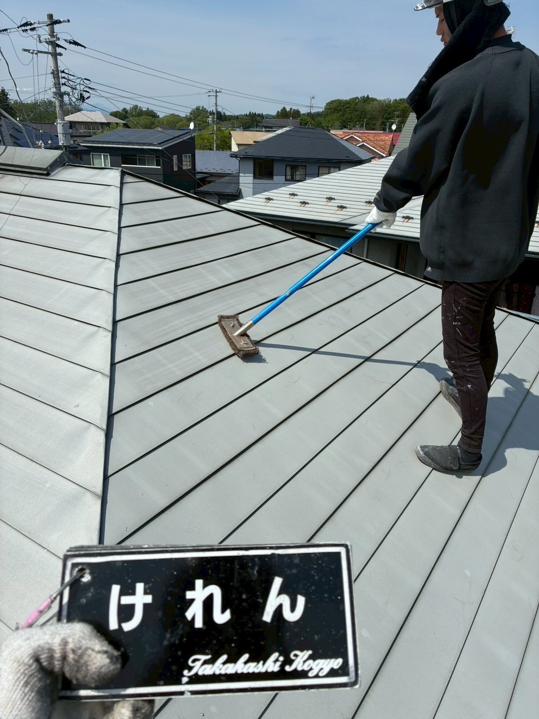 屋根ケレン作業