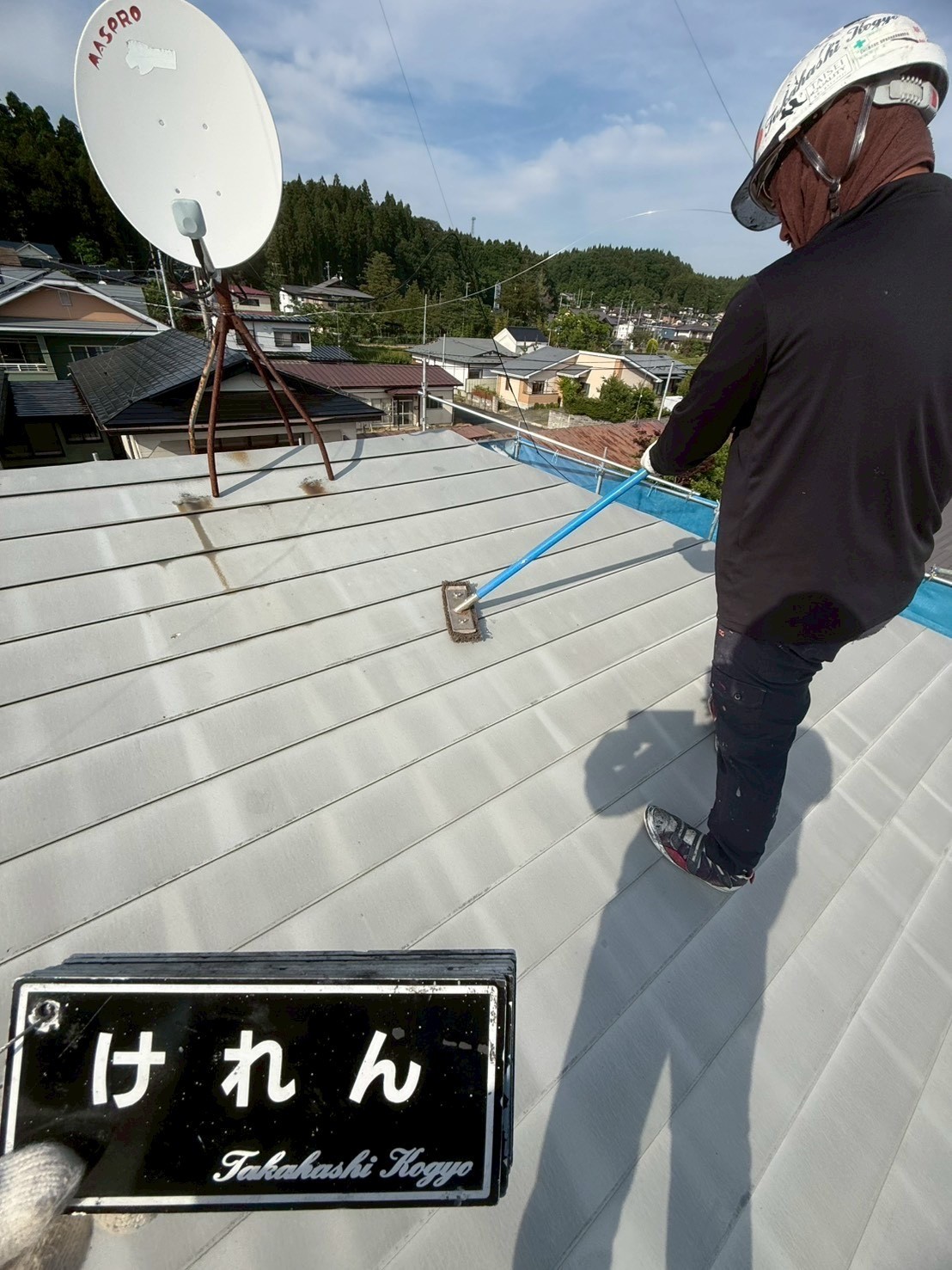 屋根ケレン作業