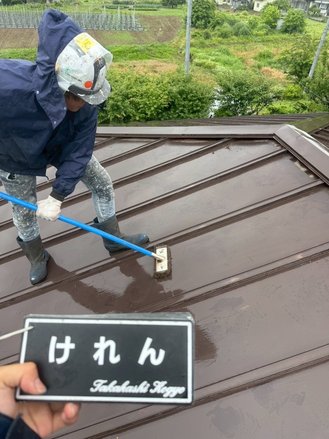 屋根ケレン作業