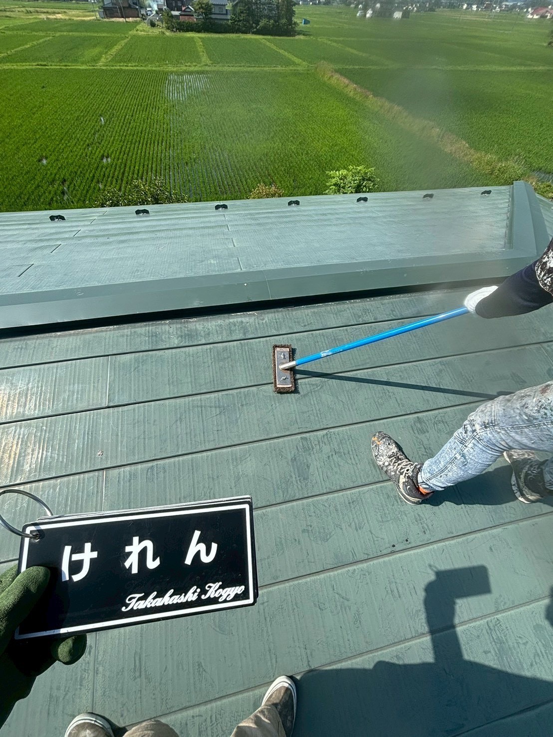 屋根ケレン作業