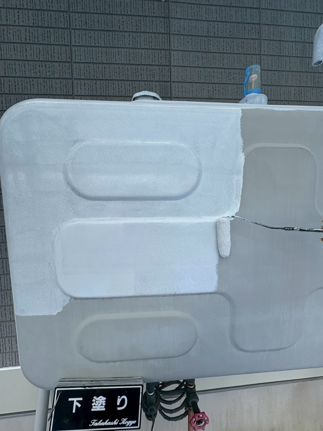 ホームタンク下塗り作業