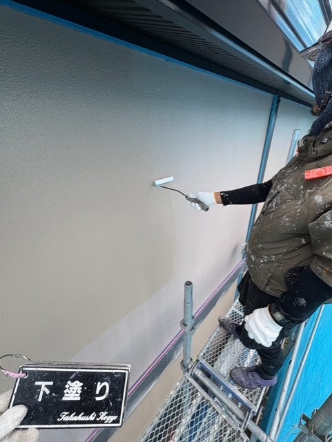 雨樋破風板ケレン作業