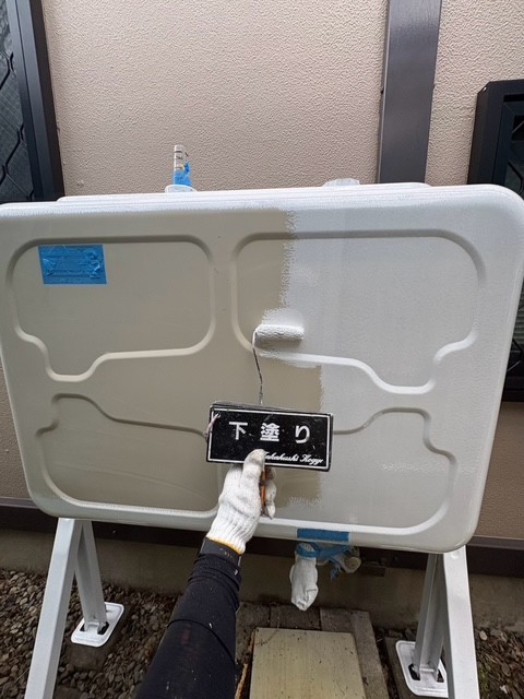 ホームタンク下塗り作業