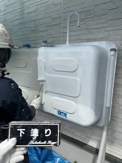 ホームタンク下塗り作業