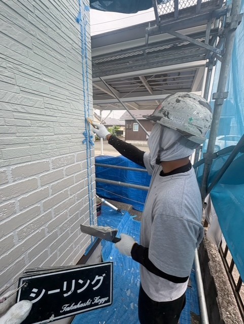 シーリング仕上げ作業