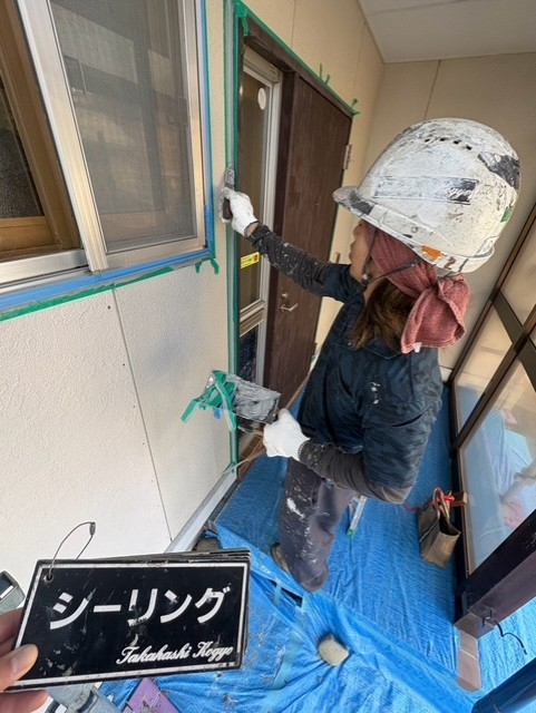 シーリング仕上げ作業