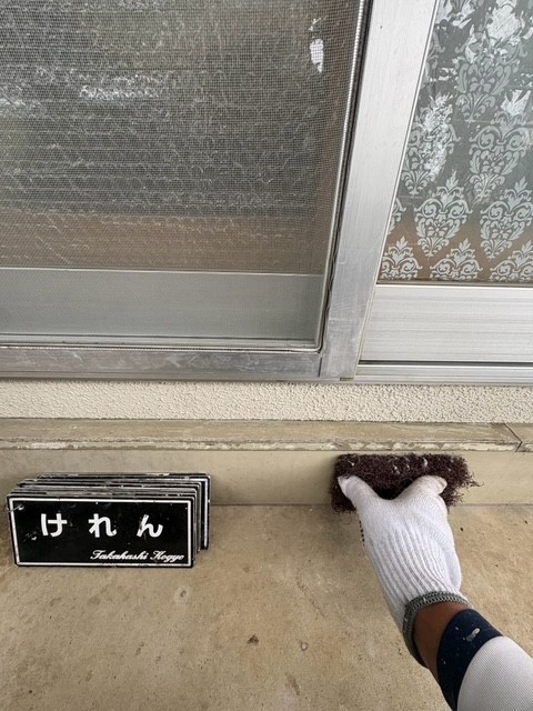 土台水切りケレン作業