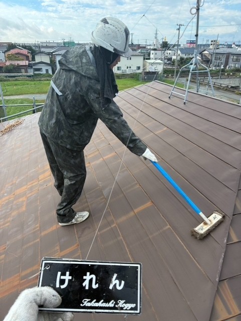 屋根ケレン作業