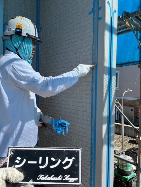 シーリング仕上げ作業