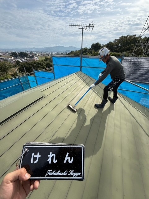屋根ケレン作業