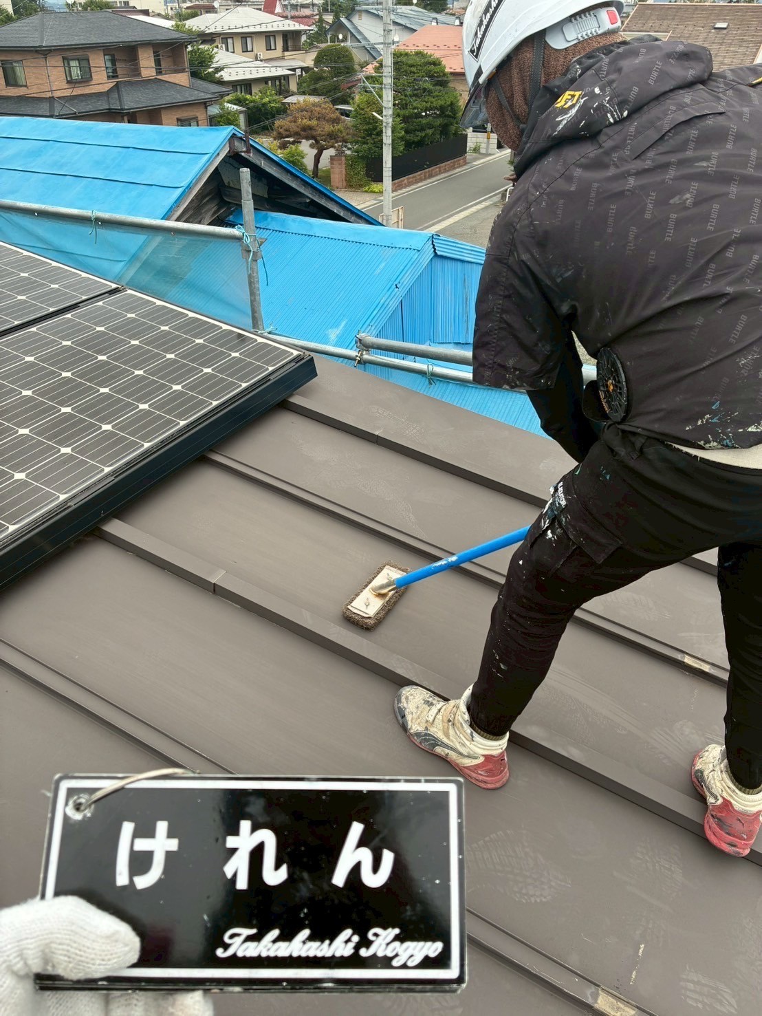 屋根ケレン作業